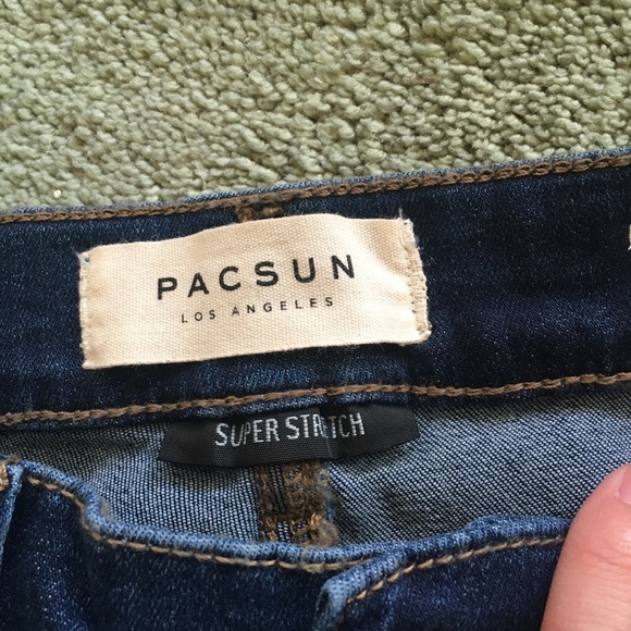 Pacsun Darkwash Frayed Ankle Jeggings Size 24 - Picture 4 of 8